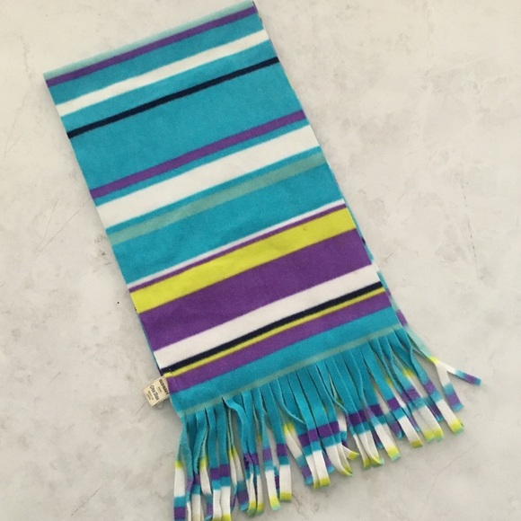 🌵 Old Navy Purple Blue Stripe Fleece Scarf - Picture 1 of 5